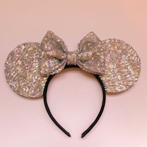 Silver sequin Minnie ears